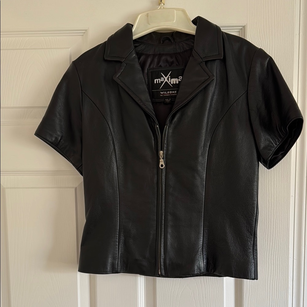 Black Leather Shirt by Maxima
